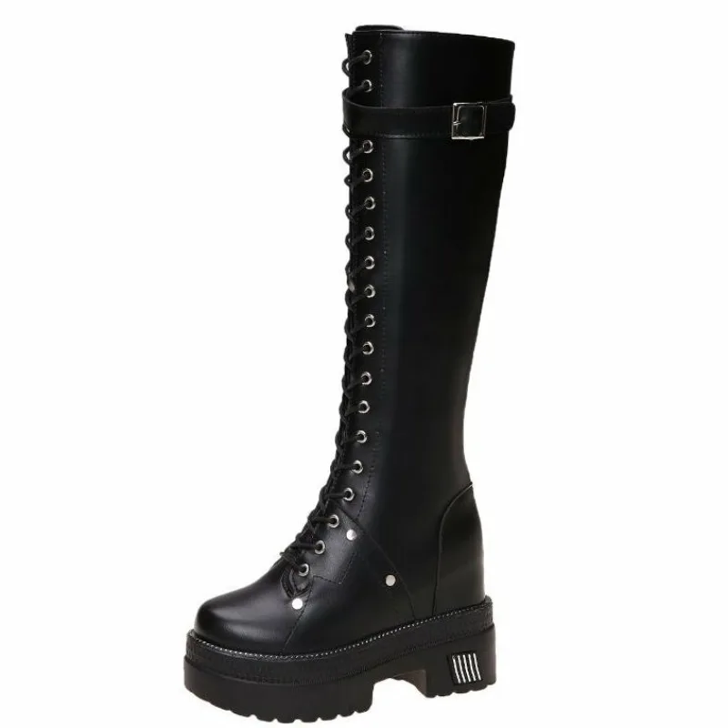 Wedge Heeled Sneaker - 10CM New Women Platform Knee High