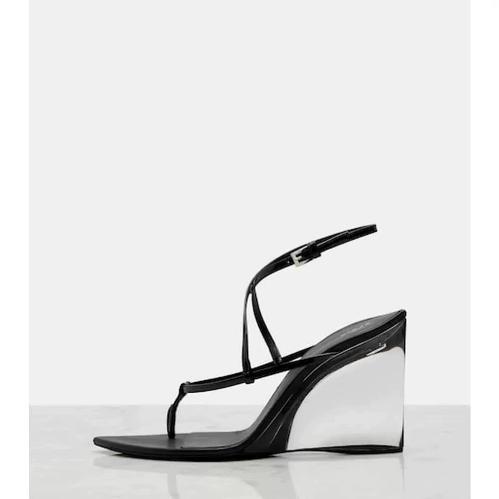 Wedge Heeled Sneaker - Women's Patent Leather Clear Wedge Heel
