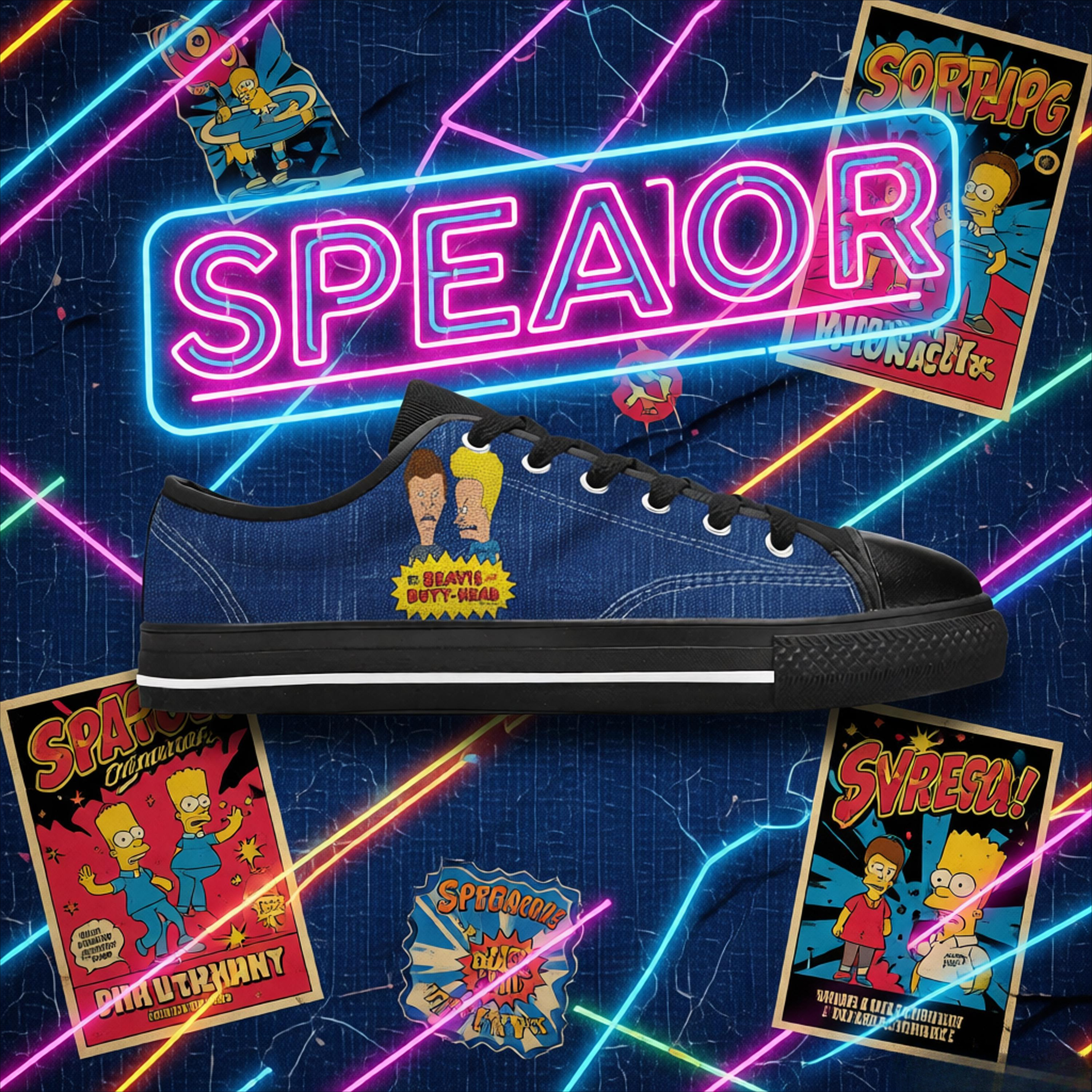 Women'S Shoes In The 90S - Beavis Cartoon Print Shoes Men Women