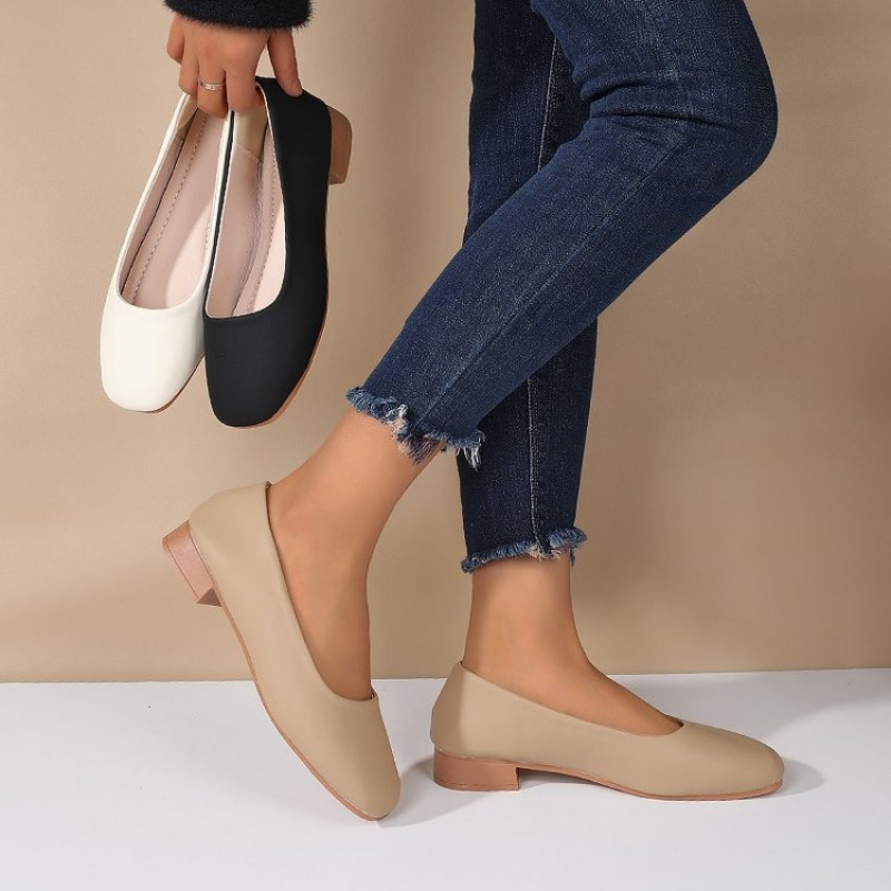 Slingback Pumps Women - Soft Leather Round Toe Slip-On Shoes