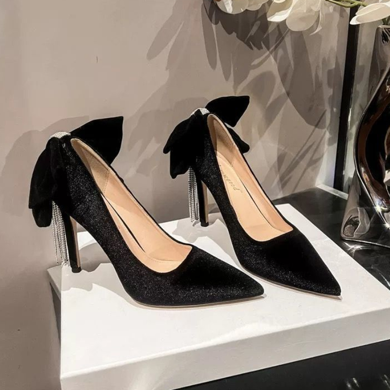 Black With Bow Stilito Woman P - Women Shoes Quick Delivery ulasan dan harga