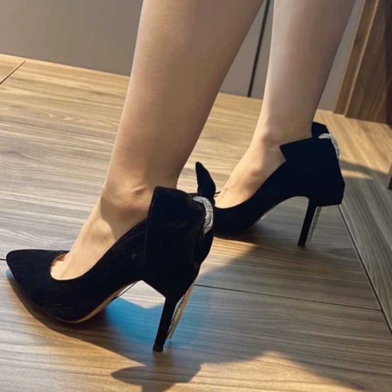 Black With Bow Stilito Woman P - Women Shoes Quick Delivery ulasan dan harga