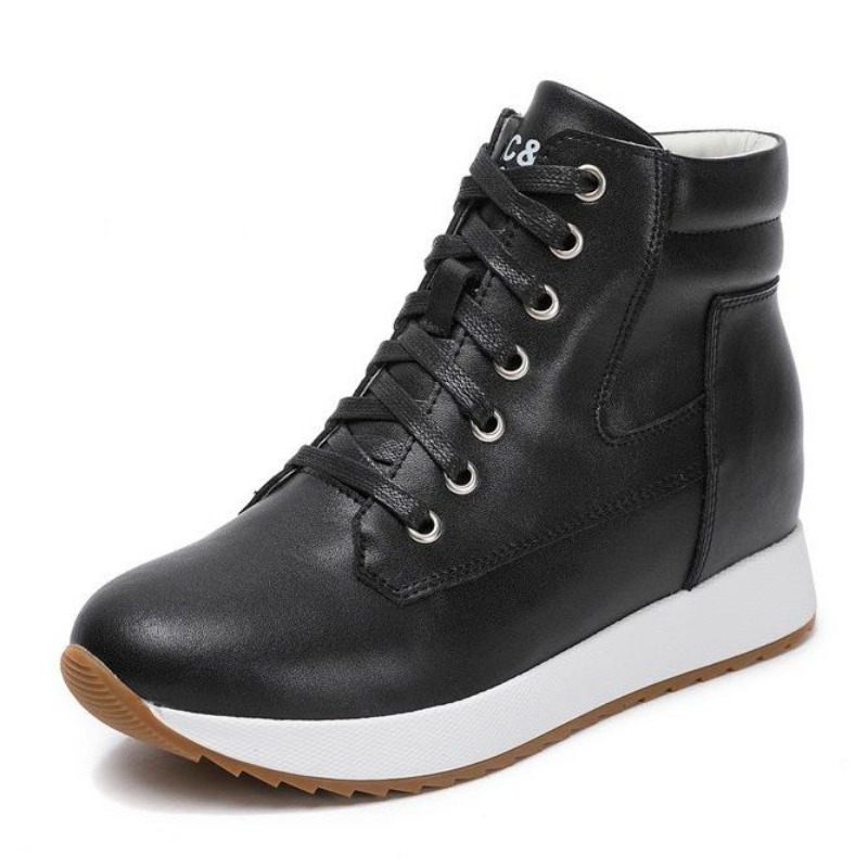 7CM Genuine Leather Women Ankl - Wedge Heeled Sneaker ulasan dan harga