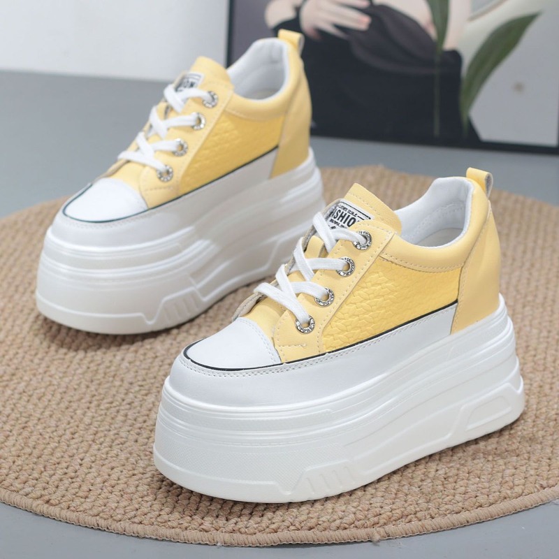 2026 New 10CM Genuine Leather  - Wedge Heeled Sneaker ulasan dan harga