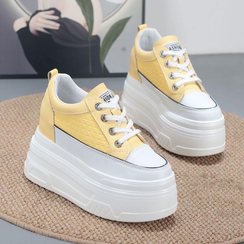 2026 New 10CM Genuine Leather  - Wedge Heeled Sneaker ulasan dan harga