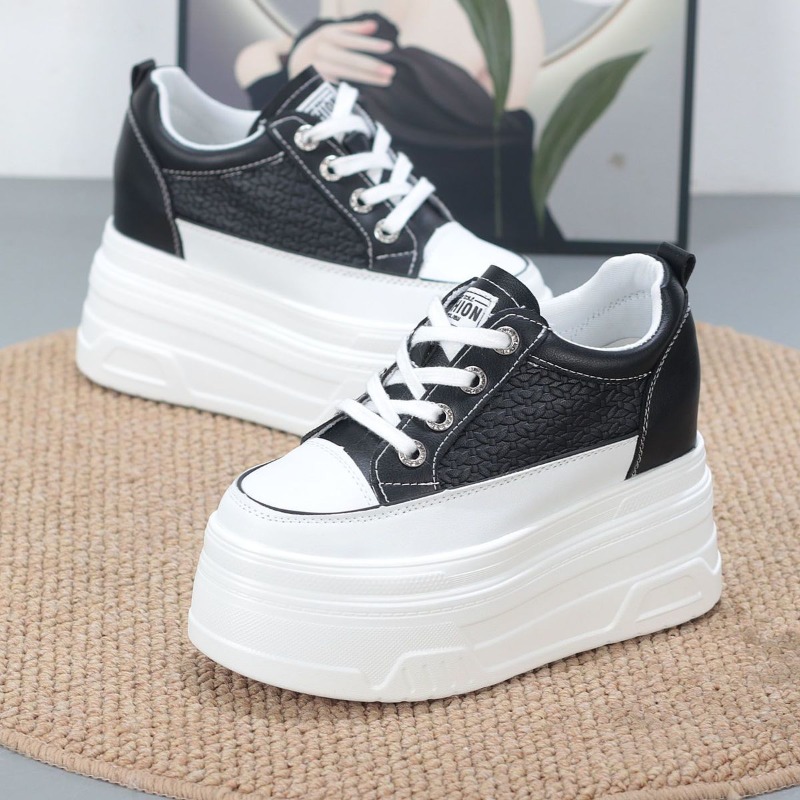 2026 New 10CM Genuine Leather  - Wedge Heeled Sneaker ulasan dan harga