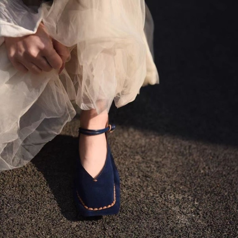 Retro Square-toe Shallow-mouth - Slingback Pumps Women ulasan dan harga