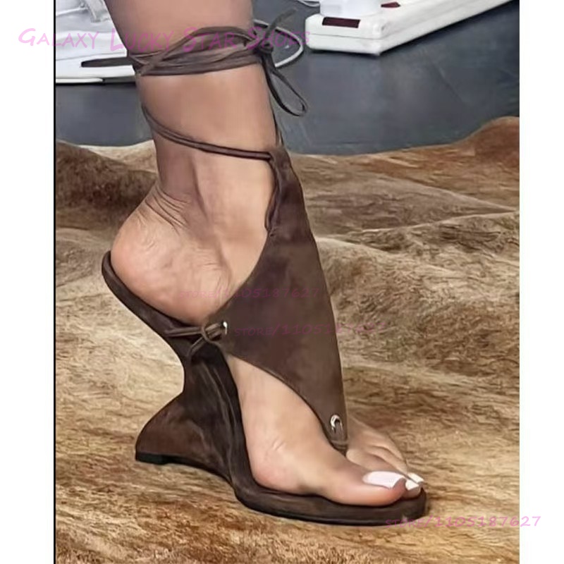 Brown Suede Tabi Wedge Sandals - Wedge Heeled Sneaker ulasan dan harga