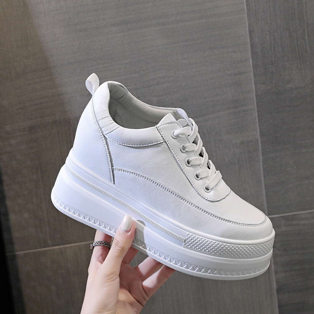 Women's White Platform Sneaker - Wedge Heeled Sneaker ulasan dan harga