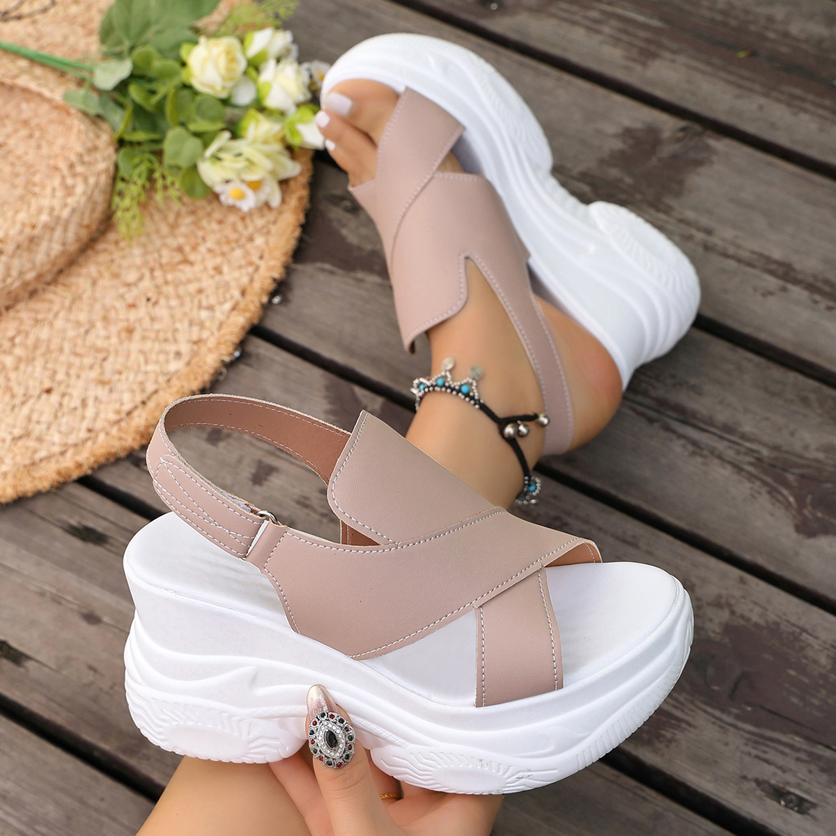 Summer Elegant and Sexy Wedge  - Wedge Heeled Sneaker ulasan dan harga
